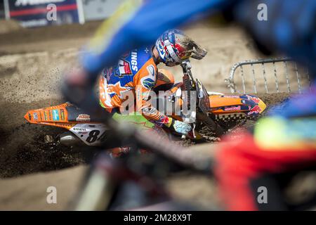 Dutch Jeffrey Herlings wurde während des Motocross MXGP Belgiens Grand Prix am Sonntag, den 06. August 2017 in Lommel fotografiert. BELGA FOTO KRISTOF VAN ACCOM Stockfoto