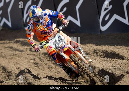 Dutch Jeffrey Herlings wurde während des Motocross MXGP Belgiens Grand Prix am Sonntag, den 06. August 2017 in Lommel fotografiert. BELGA FOTO KRISTOF VAN ACCOM Stockfoto