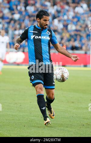 Lior Refaelov des Clubs kämpft während des Spiels der Jupiler Pro League zwischen dem Club Brügge und KAS Eupen um den Ball, Sonntag, den 06. August 2017 in Brügge, am zweiten Tag der Jupiler Pro League, der belgischen Fußballmeisterschaft 2017-2018. BELGA FOTO KURT DESPLENTER Stockfoto