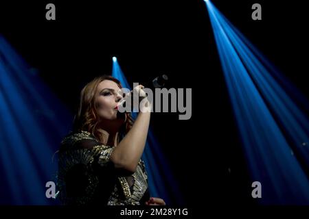 Nouvelle Vague tritt am ersten Tag der 16.. Ausgabe des Brüsseler Sommerfestivals am Sonntag, den 06. August 2017 in Brüssel auf. BELGA FOTO FILIP DE SMET Stockfoto