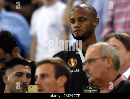 Vincent Kompany aus Belgien wurde während eines Qualifikationsspiels der Weltmeisterschaft zwischen Griechenland und der belgischen Fußballnationalmannschaft Red Devils in Piräus, Athen, Griechenland, am Sonntag, den 03. September 2017 aufgenommen. BELGA FOTO DIRK WAEM Stockfoto