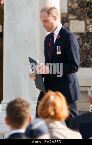 Der britische Prinz William, der Herzog von Cambridge, hält eine Rede auf dem Friedhof der Tyne Cot Commonwealth war Graves zum 100. Geburtstag von Passchendaele, der dritten Schlacht von Ypern am 30.. Und 31.. Juli 2017, Donnerstag, den 12. Oktober 2017 in Passendale, Zonnebeke. BELGA FOTO KURT DESPLENTER Stockfoto