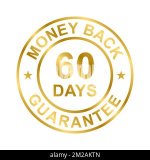 60 Tage Geld-zurück-Garantie Symbolvektor für Grafikdesign, Logo, Website, Social Media, mobile App, UI-Abbildung Stock Vektor