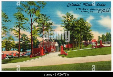 Colonial Motor Lodge, 2720 Stewart Avenue, Atlanta, Georgia , Motels, Tichnor Brothers Collection, Postkarten der Vereinigten Staaten Stockfoto