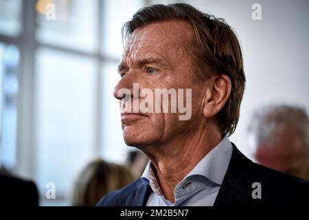 Volvo Cars CEO Hakan Samuelsson pictured during the start of the production of the Volvo XC40 sport utility vehicle (SUV), at the Volvo Cars plant in Gent, Wednesday 22 November 2017. BELGA PHOTO DIRK WAEM Stock Photo