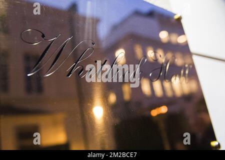 Illustration picture shows a ceremony to present the new name of the residence of the US ambassador in Belgium 'Whitlock Hall', at the US Embassy, in Brussels, Friday 01 December 2017. BELGA PHOTO LAURIE DIEFFEMBACQ Stock Photo