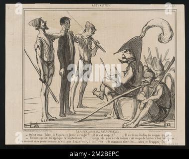 Commission des Bastonnades , Kings, Ferdinand II, King of the Two Sicilies, 1810-1859. Honoré Daumier (1808-1879). Lithographs Stock Photo