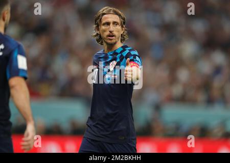 Al Daayen, Katar. 13.. Dezember 2022. Luka Modric (CRO) Fußball : FIFA Weltmeisterschaft Katar 2022 Halbfinalspiel Argentinien 3-0 Kroatien im Lusail-Stadion in Al Daayen, Katar . Kredit: Mutsu Kawamori/AFLO/Alamy Live News Stockfoto