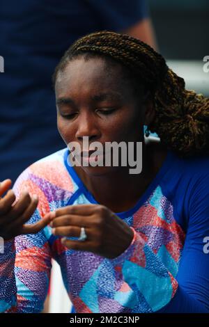 Venus Williams wurde bei einem Training im Vorfeld der „Australian Open“ Tennis Grand Slam am Donnerstag, den 11. Januar 2018 in Melbourne, Australien, gezeigt. Dieser erste Grand Slam der Saison findet vom 15. Bis 28. Januar statt. BELGA FOTO PATRICK HAMILTON Stockfoto