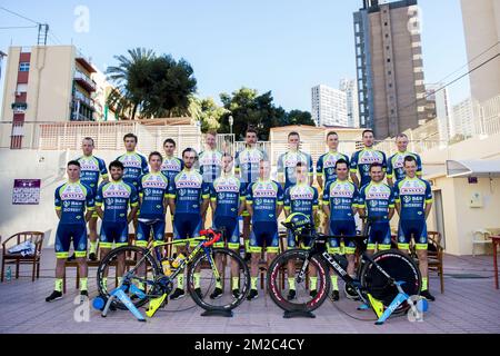 (upper row L-R), Belgian Thomas Degand of Wanty-Groupe Gobert, Norvegian Odd Christian Eiking, French Guillaume Martin of Wanty-Groupe Gobert, Belgian Frederik Backaert of Wanty-Groupe Gobert, Italian Simone Antonini of Wanty-Groupe Gobert, Belgian Kevin Van Melsen of Wanty-Groupe Gobert, British Mark McNally of Wanty-Groupe Gobert, Belgian Boris Vallee, Belgian Xandro Meurisse of Wanty-Groupe Gobert, (lower row L-R), Belgian Tom Devriendt of Wanty-Groupe Gobert, Italain Andrea Pasqualon of Wanty-Groupe Gobert, French Yoann Offredo of Wanty-Groupe Gobert, Belgian Guillaume Van Keirsbulck of Wa Stock Photo