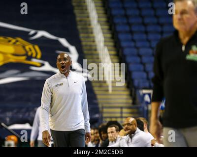 Greensboro Coliseum, Greensboro, NC, USA. 13th Dec, 2022. Mike Jones is the head men's basketball coach of UNC-Greensboro. NCAA basketball game between Marshall University and UNC-Greensboro at Greensboro Coliseum, Greensboro, NC. Final score was UNC-Greensboro 76 and Marshall 67. David Beach/CSM/Alamy Live News Stock Photo