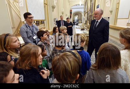 Gouverneur der Nationalbank (BNB-NBB) Jan Smets, Foto anlässlich der Eröffnung des Museums der Nationalbank Belgiens am Montag, den 15. Januar 2018, in Brüssel. BELGA FOTO ERIC LALMAND Stockfoto