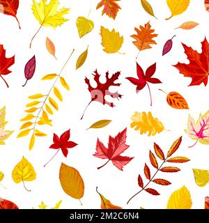 Herbstlaub, fallende Blätter der Herbstsaison Vektor Stock Vektor