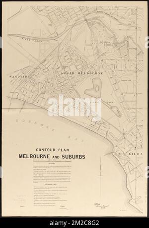 Contour plan, Melbourne and suburbs , Melbourne Vic., Maps, Topographic maps Norman B. Leventhal Map Center Collection Stockfoto