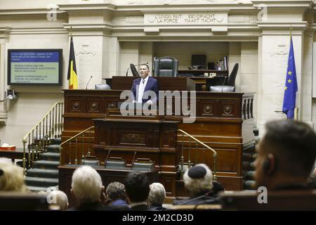 Yuli Yoel Edelstein wurde bei einem Besuch einer Delegation der Knesset des israelischen parlaments in der Kammer des bundesparlaments am Dienstag, den 23. Januar 2018, in Brüssel dargestellt. Der Besuch findet anlässlich des Internationalen Holocaust-Gedenktags am 27. Januar statt. BELGA FOTO NICOLAS MAETERLINCK Stockfoto