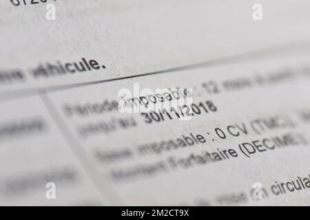 Steuern | Fiscalité 06/02/2018 Stockfoto