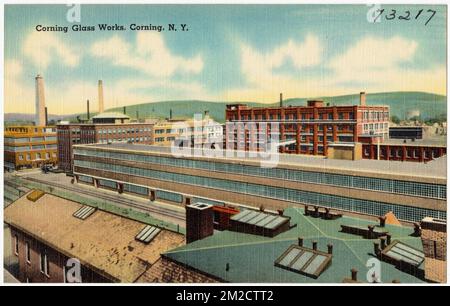 Corning Glass Works, Corning, N. Y. , Industrial Facilities, Tichnor Brothers Collection, Postkarten der Vereinigten Staaten Stockfoto