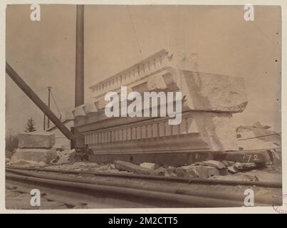 Steinkornstein im Milford Quarry, Bau des McKim Gebäudes, Granitsteinbrüche, öffentliche Bibliotheken, Maissorten, Boston Public Library Stockfoto