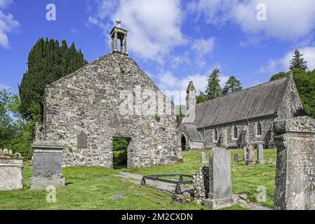 Balquhidder alte und neue Pfarrkirche und kirkyard, letzte Ruhestätte von Rob Roy MacGregor, Stirling, Schottland, Großbritannien | Elglise de Balquhidder et cimetière ou se trouve la tombe de l' écossais Rob Roy, Stirling, Ecosse, Royaume-Uni 07/06/2017 Stockfoto