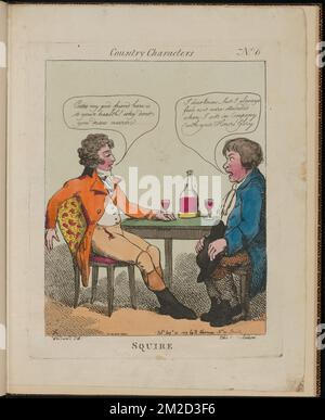 Country characters no. 6: Squire , Upper class, Eating & drinking, Alcoholic beverages. Thomas Rowlandson (1756-1827). Prints and Drawings Stock Photo