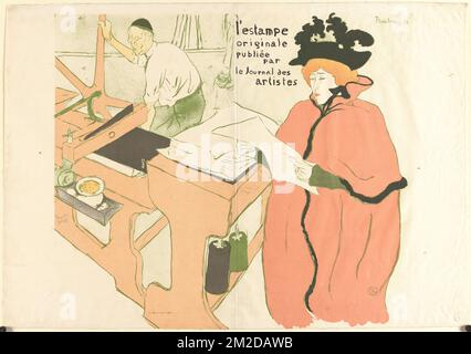 Couverture de L'Estampe Originale , Dancers, Printing presses, Avril, Jane, 1868-1943. Henri de Toulouse-Lautrec (1864-1901). Prints and Drawings Stock Photo