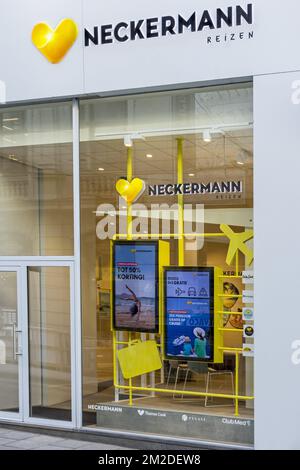 Neckermann Reizen travel shop / travel agency in Belgium | Neckermann Reizen, agence de tourisme / agence de voyages en Flandres à Belgique 28/02/2018 Stock Photo