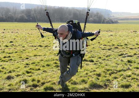 Gleitschirmfliegen | Vol libre et entrainement avec un parapente 26/02/2018 Stockfoto