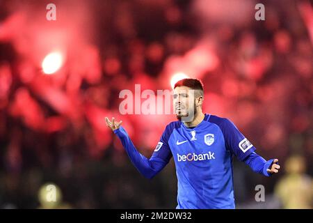 Genks Alejandro Pozuelo wurde während eines Fußballspiels zwischen KRC Genk und Standard de Liege, dem Endspiel des Croky-Cup-Wettbewerbs, am Samstag, den 17. März 2018 in Brüssel gezeigt. BELGA FOTO YORICK JANSENS Stockfoto