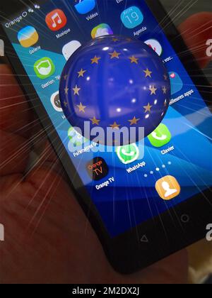 Mobiltelefon und Europa | GSM und Europa 19/03/2018 Stockfoto