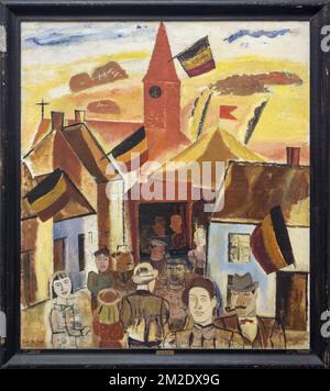 Dorfmesse, 1930 Ölgemälde auf Leinwand des belgischen Malers Gustave De Smet aus dem 20.. Jahrhundert, einer der Gründer des flämischen Expressionismus in Belgien | Kermesse de Village par Gustave de Smet, peintre belge d'Expression néerlandaise 18/03/2018 Stockfoto