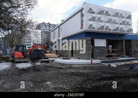 Lüttich | Lüttich - Travaix de réhabilitation et agrandissment du Mad Musée au Parc D'avroy (Mad cxafé, Créham) 21/03/2018 Stockfoto