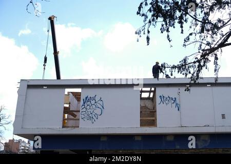 Lüttich | Lüttich - Travaix de réhabilitation et agrandissment du Mad Musée au Parc D'avroy (Mad cxafé, Créham) 21/03/2018 Stockfoto