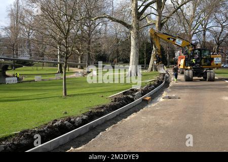 Lüttich | Lüttich - Boverie - Travaux de réhabilitation du Parc 21/03/2018 Stockfoto