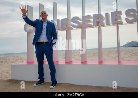 Geschworenenpräsident Harlan Coben bei einem Fototermin der Jury des Offiziellen Wettbewerbs zum Internationalen Serienfestival 1. in Cannes. | Le président du Jury Harlan Coben au photocall du Jury de la Compétition officielle du 1er Festival International des Séries de Cannes. 07/04/2018 Stockfoto