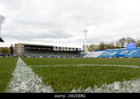 Das Stadion „Stadio Paolo Mazza“ wurde vor einem Fußballspiel zwischen Italien und der belgischen Roten Flamme am Dienstag, den 10. April 2018 in Ferrara, Italien, abgebildet, das fünfte von 8 Qualifikationsspielen für die Frauenweltmeisterschaft 2019. BELGA FOTO DAVID CATRY Stockfoto