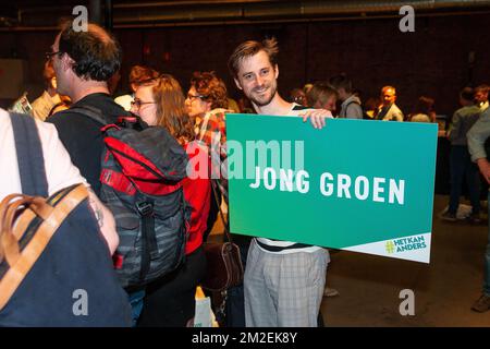 Abbildung zeigt den Start des Wahlkampfes der flämischen Grünen Partei Groen im Vorfeld der Kommunalwahlen 2018 am Samstag, den 21. April 2018, in Gent. BELGA FOTO JAMES ARTHUR GEKIERE Stockfoto