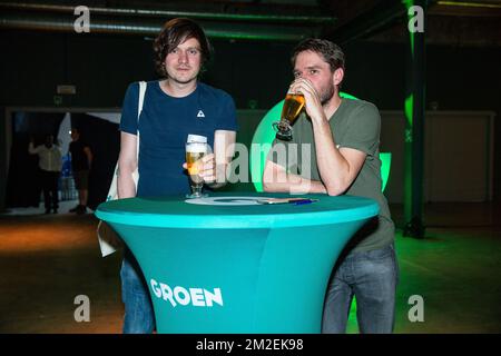 Abbildung zeigt den Start des Wahlkampfes der flämischen Grünen Partei Groen im Vorfeld der Kommunalwahlen 2018 am Samstag, den 21. April 2018, in Gent. BELGA FOTO JAMES ARTHUR GEKIERE Stockfoto