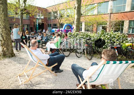 Abbildung zeigt den Start des Wahlkampfes der flämischen Grünen Partei Groen im Vorfeld der Kommunalwahlen 2018 am Samstag, den 21. April 2018, in Gent. BELGA FOTO JAMES ARTHUR GEKIERE Stockfoto