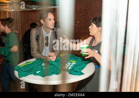 Abbildung zeigt den Start des Wahlkampfes der flämischen Grünen Partei Groen im Vorfeld der Kommunalwahlen 2018 am Samstag, den 21. April 2018, in Gent. BELGA FOTO JAMES ARTHUR GEKIERE Stockfoto