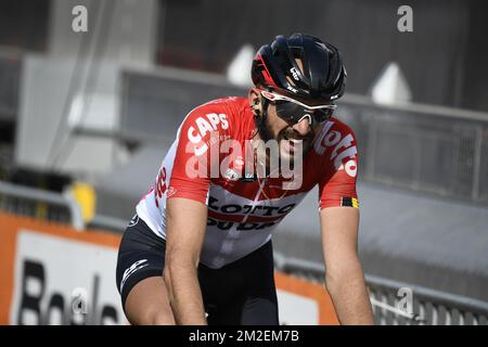 Belgian Jelle Vanendert of Lotto Soudal pictured at the 104th edition of the Liege-Bastogne-Liege one day cycling race, Sunday 22 April 2018, 258 km, in Liege. BELGA PHOTO YORICK JANSENS  Stockfoto