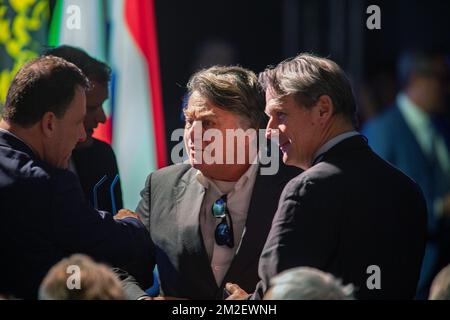 Im Mai 1. marschierte Marine entgegen seinen Gewohnheiten nicht in Paris, sondern ernannte seine Aktivisten in Nizza anlässlich des von der Bewegung Europa der Nationen und Freiheiten (MENL) veranstalteten Treffens. | Pour le 1er Mai Contracirement à ses habitudes, Marine ne défilait pas à Paris, mais à donné rendez vous à ses militants à Nice, à l' occasion de la réunion organisée par le Mouvement Europe des Nations et des libertés (MENL) . 01/05/2018 Stockfoto