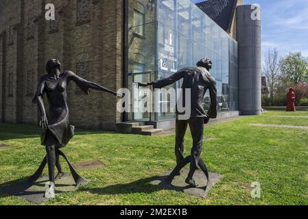 Zehn-Duinen-Museum und archäologische Stätte der Zisterzienserin-Muttergottes der Dünen-Abtei, Koksijde / Coxyde, Westflandern, Belgien | Musée Ten Duinen / Abbaye Notre-Dame des Dunes à Coxyde, Belgique 19/04/2018 Stockfoto