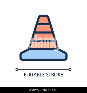 Traffic Cone Pixel Perfect RGB-Farb-ui-Symbol Stock Vektor