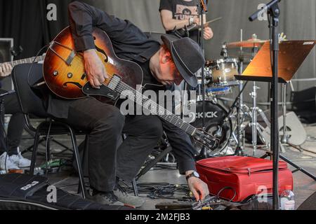 Das Jazz-Wochenende in Brüssel ist ein großartiger Ort. Philippe Catherine Live über den Grand-Place in Brüssel: JMQuinet/Reporter 26/05/2018 Stockfoto