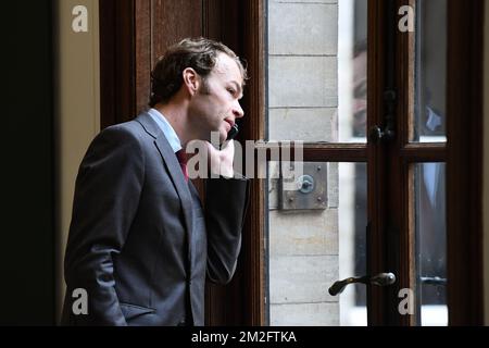 Der Sprecher des Königspalastes Francis Sobry wurde auf einem Treffen zwischen dem belgischen König und dem Präsidenten Ruandas am Dienstag, den 05. Juni 2018, im Königspalast in Brüssel fotografiert. BELGA-FOTOPOOL FREDERIC SIERAKOWSKI Stockfoto