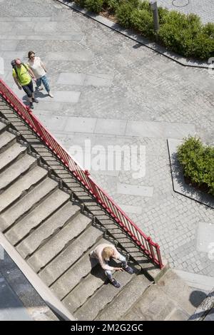Die schöne Stadt Porto. Rund um die Mercado Ferreira Borges Treppe | La ville de Porto - Autour du marche Ferreira Borges - Escalier 12/06/2018 Stockfoto