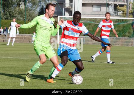 Krepin Diatta des Clubs kämpft um den Ball bei einem freundlichen Spiel, dem ersten der neuen Saison 2018-2019 für Club Brügge, zwischen KFC Heist und Club Brügge, in Heist-Aan-Zee, Freitag, den 22. Juni 2018. BELGA FOTO KURT DESPLENTER Stockfoto