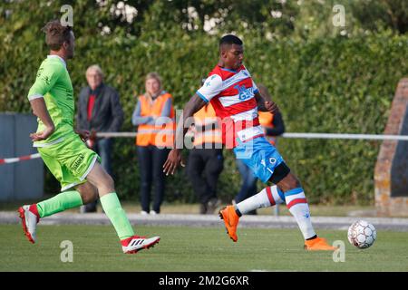 Wesley Moraes des Clubs kämpft um den Ball während eines freundlichen Spiels, dem ersten der neuen Saison 2018-2019 für Club Brügge, zwischen KFC Heist und Club Brügge, in Heist-Aan-Zee, Freitag, den 22. Juni 2018. BELGA FOTO KURT DESPLENTER Stockfoto