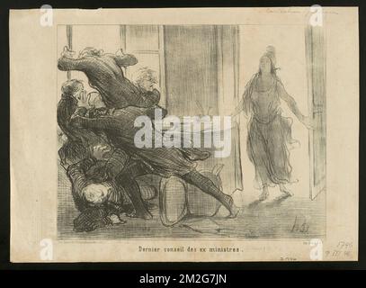 dernier conseil des ex ministres. Honoré Daumier (1808-1879). Lithografien Stockfoto
