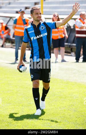 Siebe Schrijvers des Vereins, abgebildet am Fantag des belgischen Fußballteams Club Brugge KV, Sonntag, den 08. Juli 2018 in Brügge. BELGA FOTO KURT DESPLENTER Stockfoto